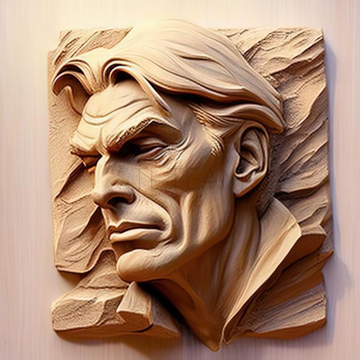 3D модель Американский художник Виллем де Кунинг. (STL)